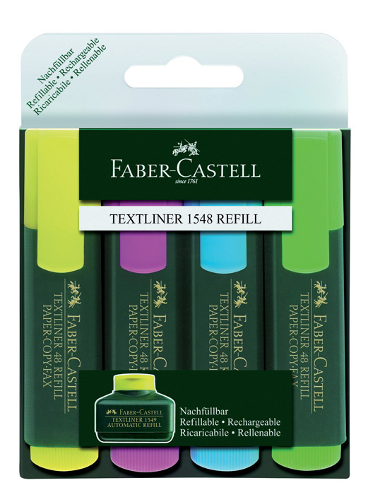 Zvýrazňovač Faber Castell 1548 - sada 4 ks