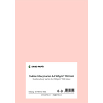 Barevný karton - A4 / 160 g / světle růžová