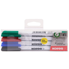 Popisovač Kores K-Marker Whiteboard - sada 4 ks / kulatý tenký hrot