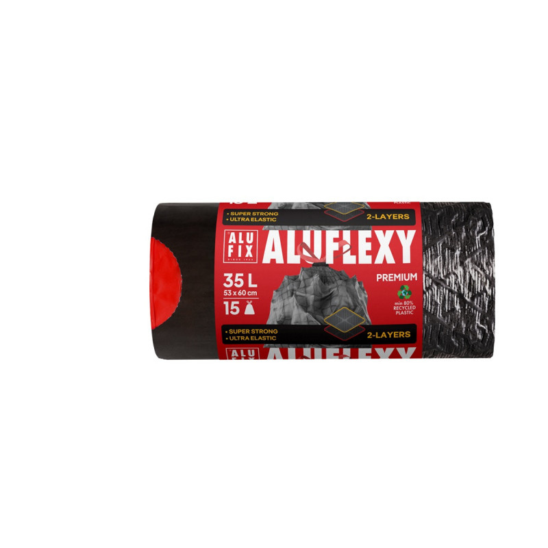 Pytle Alufix Aluflexy stahovací - 53x60cm / 35l / 28my / 15ks / stříbrnočerná