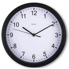 Nástěnné hodiny Hama Elba černé / tichý chod / průměr 25 cm