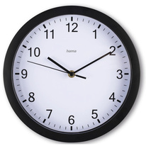 Nástěnné hodiny Hama Elba černé / tichý chod / průměr 25 cm