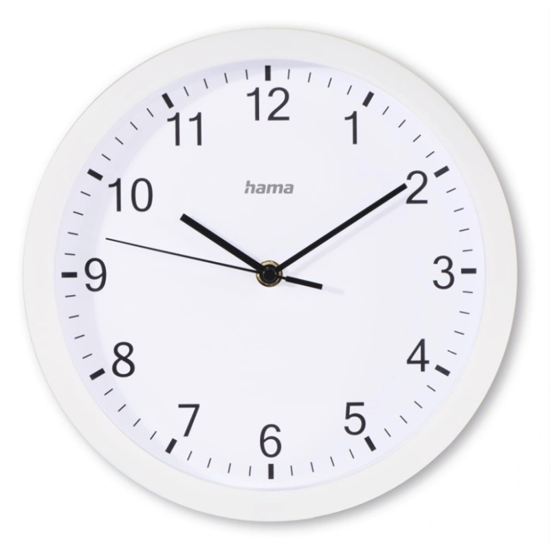 Nástěnné hodiny Hama Elba bílé / tichý chod / průměr 25 cm