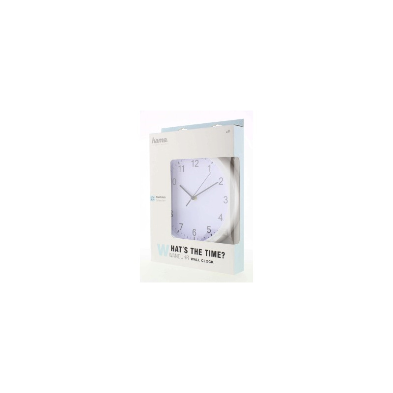 Nástěnné hodiny Hama Elba bílé / tichý chod / průměr 25 cm