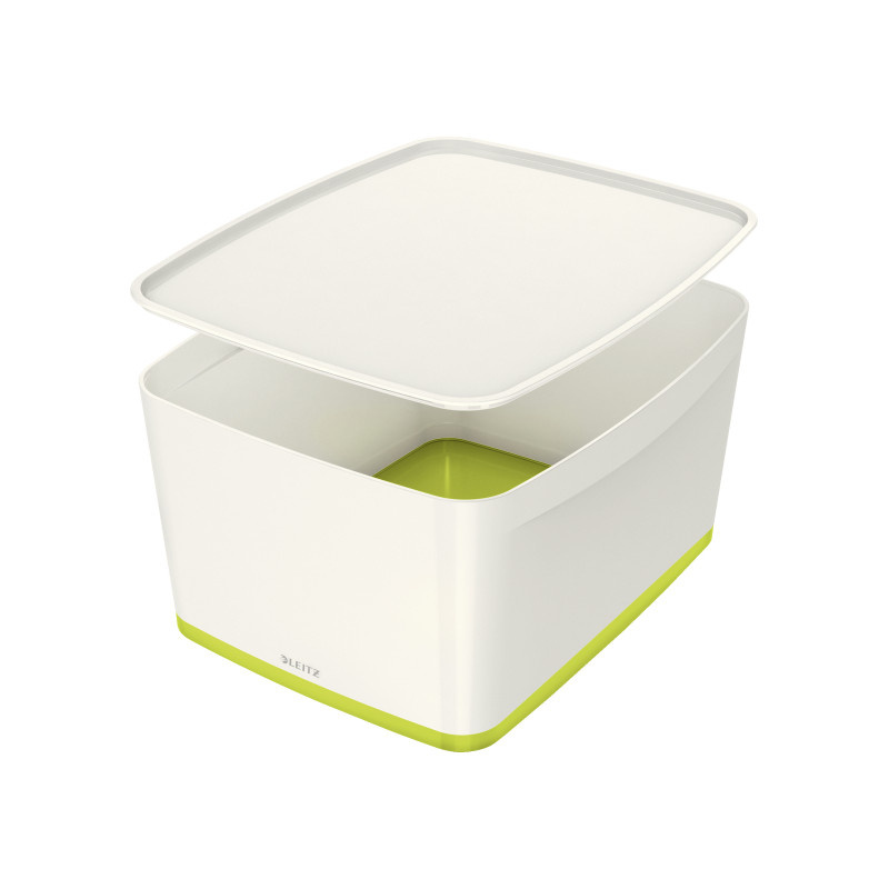 Organizační box MyBox - s víkem L / bílo - zelená