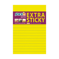 Samolepicí bločky Stick´n by Hopax Extra Sticky - 101 x 150 mm / linka / 90 lístků / neonová žlutá