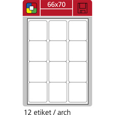 Print etikety A4 pro laserový a inkoustový tisk - 66 x 70 mm (12 etiket / arch)