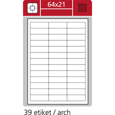 Print etikety A4 pro laserový a inkoustový tisk - 64 x 21 mm (39 etiket / arch)