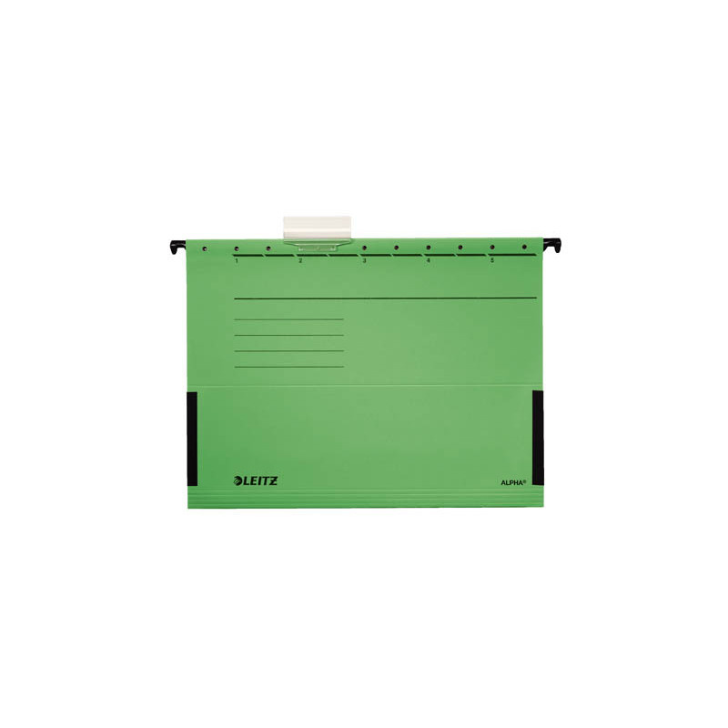 Závěsné desky Leitz Alpha s bočnicemi - zelená