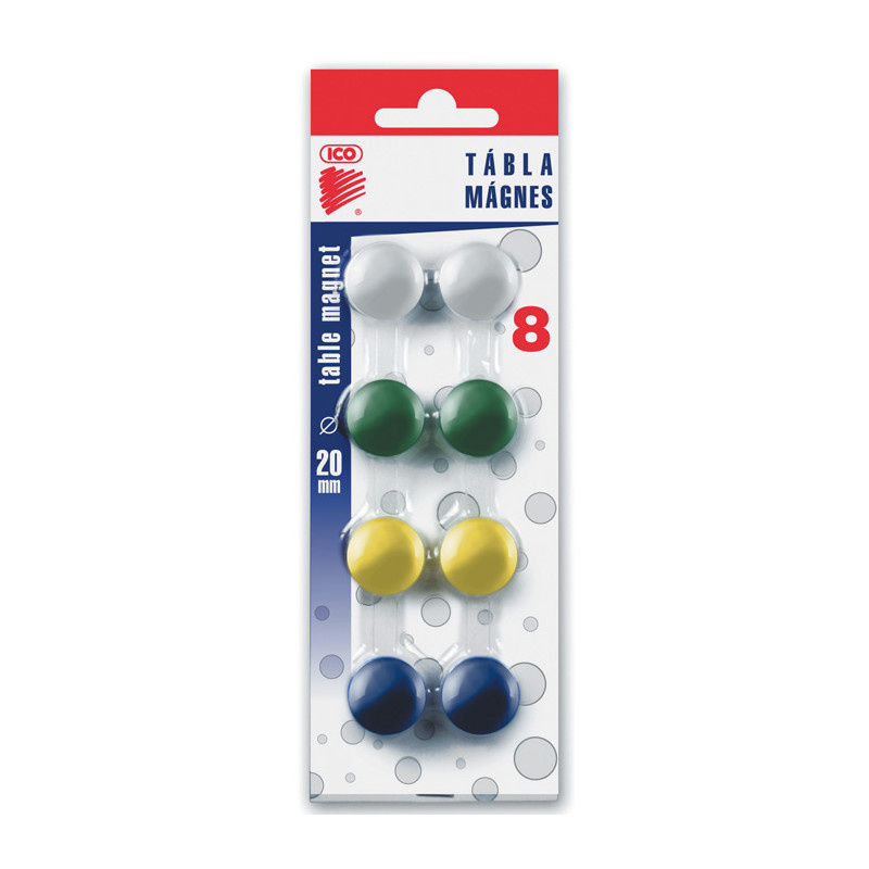 Magnety - průměr 20 mm / barevný mix / 8 ks