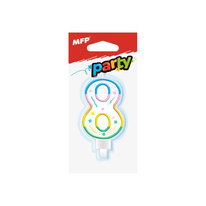 Svíčka dortová č.8 / duhová