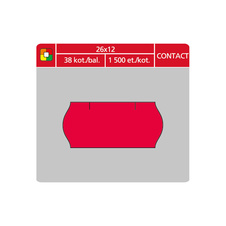 Etikety do etiketovacích kleští - 26 x 12 mm Contact / červená