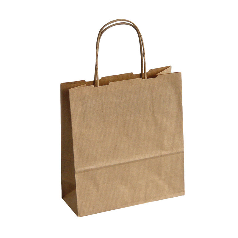 Tašky papírové kroucená ucha - hnědá / 180 x 80 x 250 mm