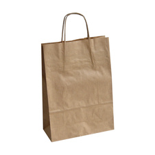 Tašky papírové kroucená ucha - hnědá / 230 x 100 x 320 mm