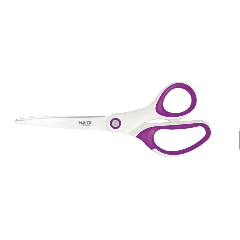 Nůžky Leitz WOW kancelářské titanové 20,5 cm / bílo-fialová