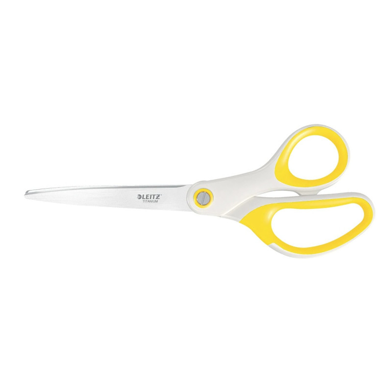 Nůžky Leitz WOW kancelářské titanové 20,5 cm / bílo-žlutá