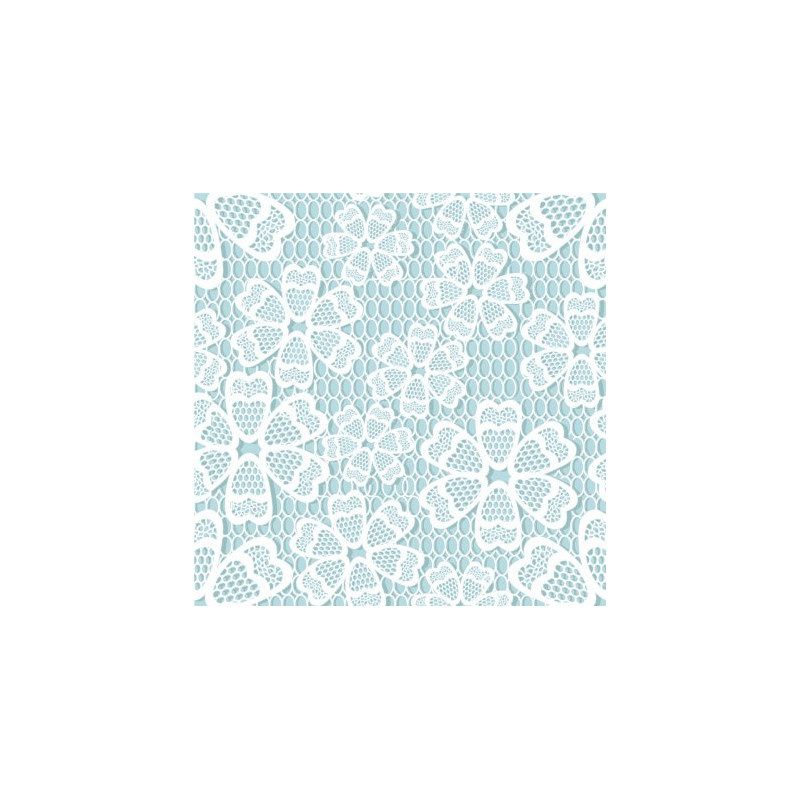 Papírové ubrousky 33x33 / 20ks / 3vr. - krajka modrá