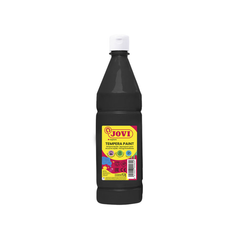 Tekuté temperové barvy JOVI PREMIUM v lahvi - 1000 ml / černá