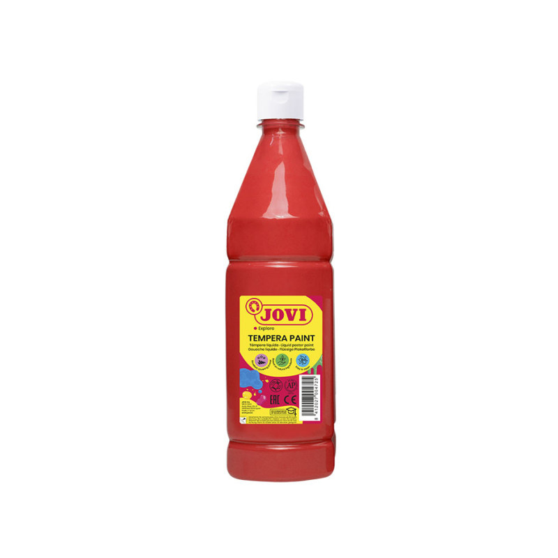 Tekuté temperové barvy JOVI PREMIUM v lahvi - 1000 ml / červená