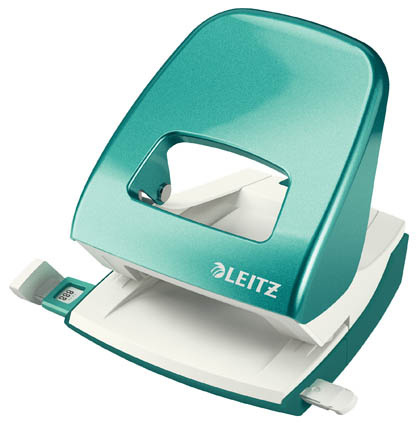 Kancelářský děrovač Leitz NeXXt 5008 / metalická tyrkysová - 30 listů