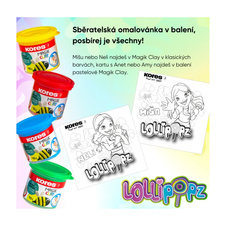 Modelovací hmota KORES MAGIK CLAY LOLLIPOPZ - klasické barvy 4x40 g