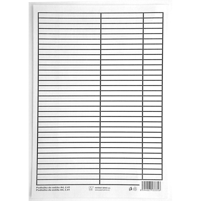 Podložka do sešitů A4 PVC - linka / linka