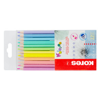 Pastelky Kores PASTEL trojhranné / 12 barev