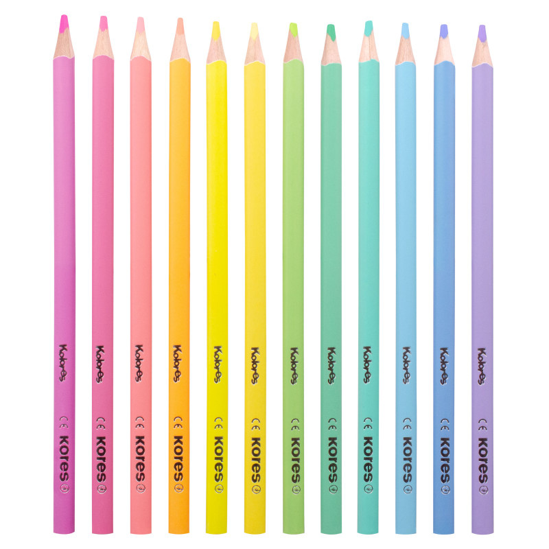 Pastelky Kores PASTEL trojhranné / 12 barev
