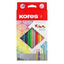 Pastelky Kores Kolores Style trojhranné / 15 barev