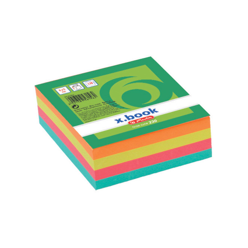 Záznamní kostky barevné Herlitz - 8 cm x 8 cm x 3 cm / 230 lístků / lepená vazba
