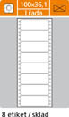 Tabelační etikety s vodící drážkou jednořadé - 100 x 36,1 mm jednořadé 4000 etiket / 500 skladů