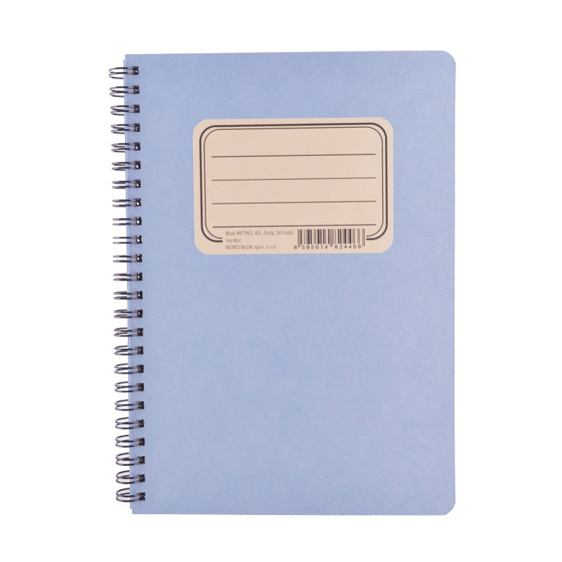Blok BOBO Retro s boční spirálou - A5 / čistý