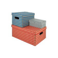 Krabice Emba úložná s víkem A3 / 44 x 32 x 20 cm / červená