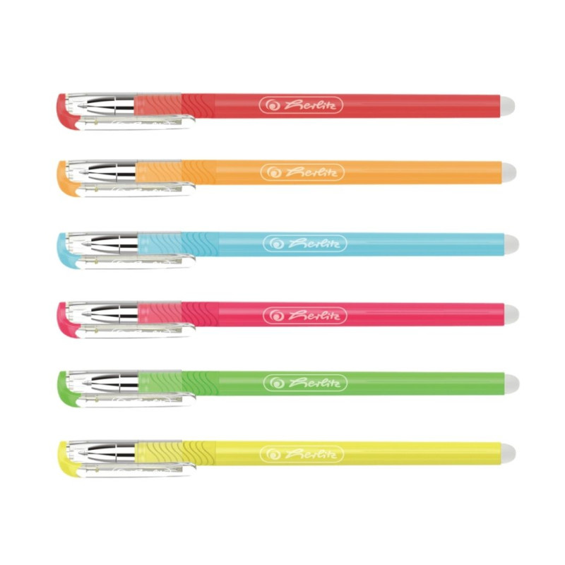 Kuličkové pero gumovací Herlitz - neonový mix