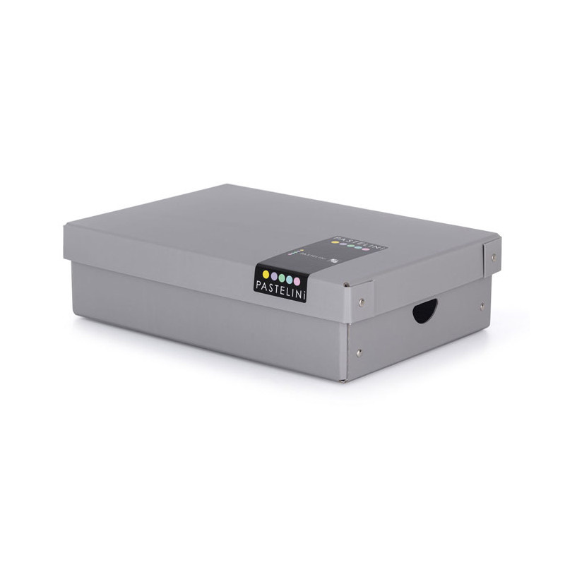 Krabice úložná lamino PASTELINi - šedá / 35,5 x 24 x 9 cm