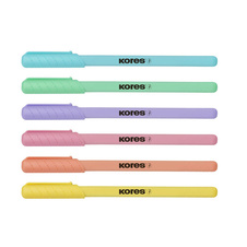 Kuličkové pero Kores K0 - pastelový mix / sada 6 ks