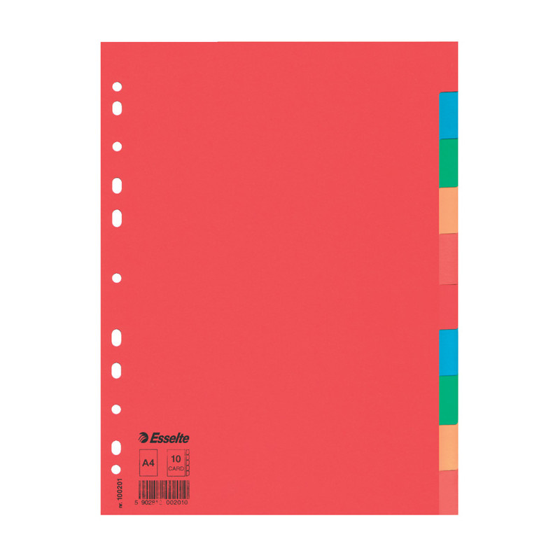 Rozdružovač A4 kartonový Esselte - barevný / 10 listů