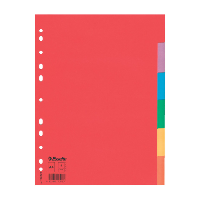 Rozdružovač A4 kartonový Esselte - barevný / 6 listů