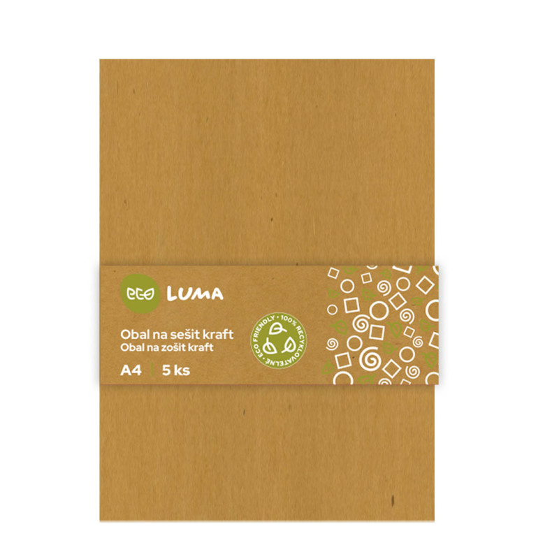 Obaly na sešity ECO LUMA - A4 / kraft / 5 ks