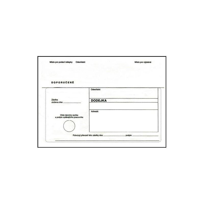 Obálky B6 s dodejkou, vytrhovací okénko - bílá / 1000 ks