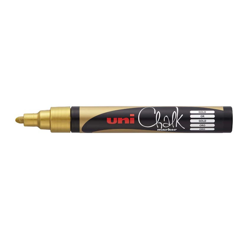 Popisovač křídový UNI Chalk Marker PWE-5M / zlatá
