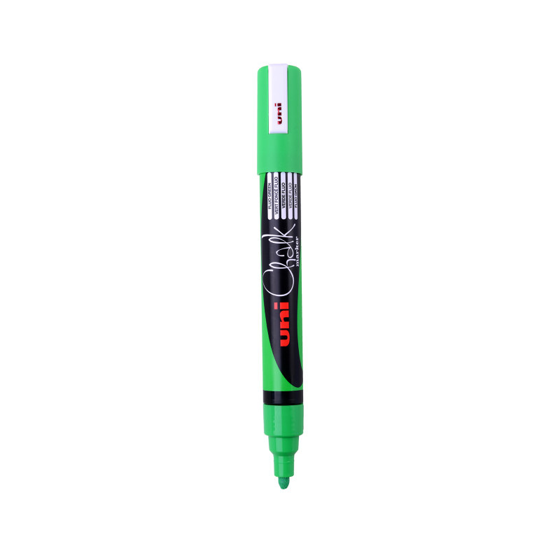 Popisovač křídový UNI Chalk Marker PWE-5M / fluo zelená