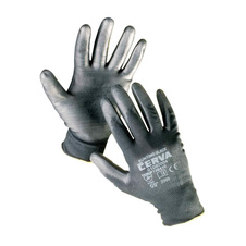 Ochranné rukavice bezešvé - BUNTING / černé / vel.8