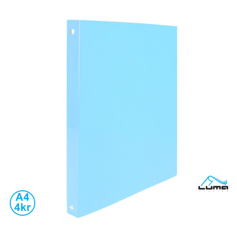 Desky kroužkové A4 LUMA / 4-kroužek / pastelově modrá