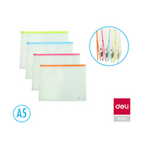 Spisové desky DELI Fashion na zip - A5 / barevný mix