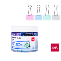 Klipy kovové pastelové DELI - 19 mm / 40 ks