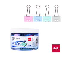 Klipy kovové pastelové DELI - 25 mm / 48 ks