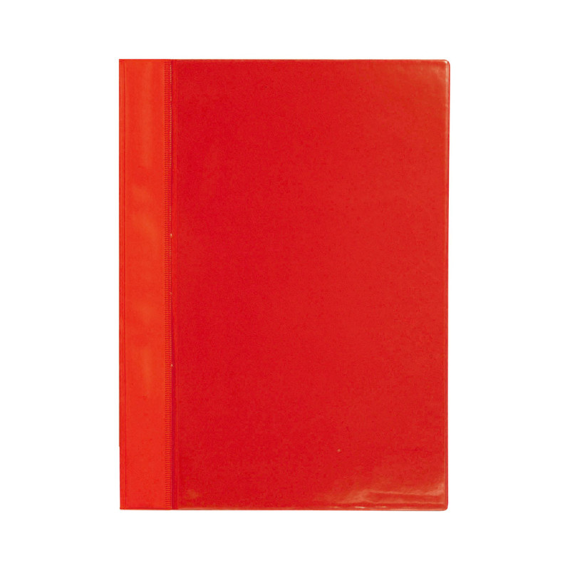 Rychlovazač A4 plastový s kapsou - červená