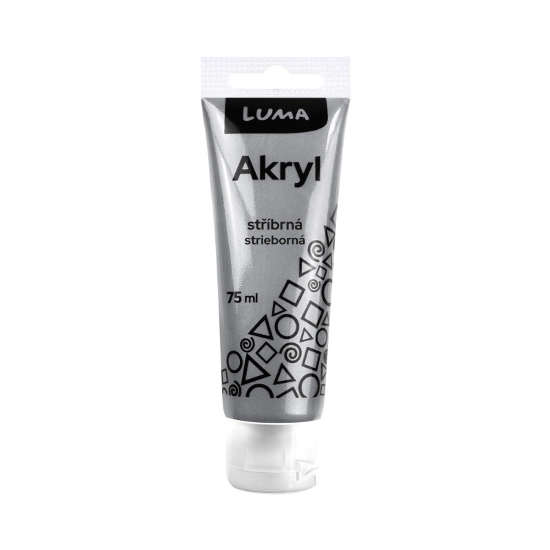 Akrylová barva LUMA - METAL / 75 ml / stříbrná