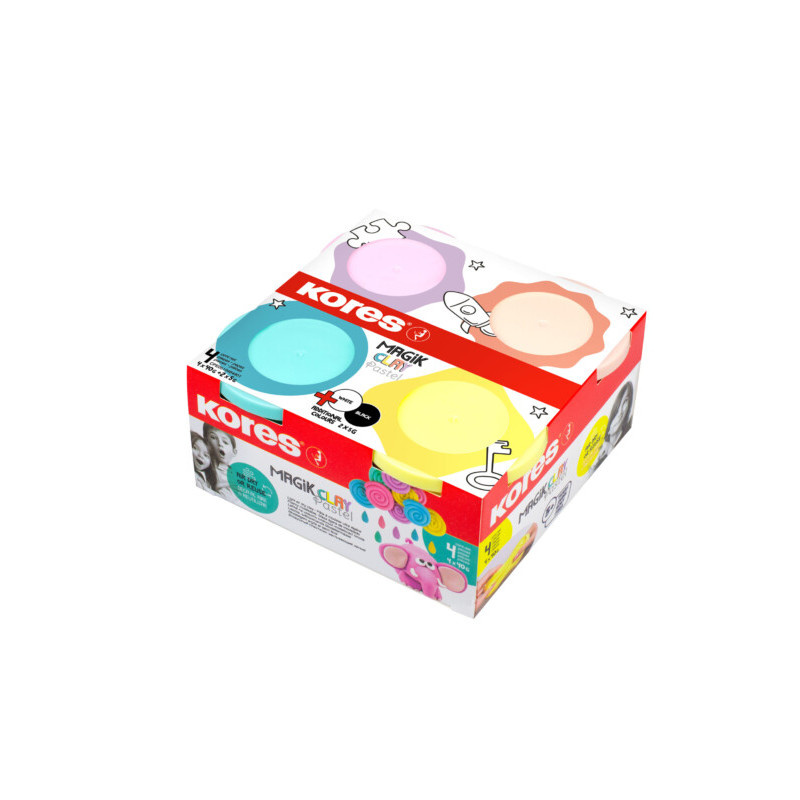 Modelovací hmota KORES MAGIK CLAY - pastelové barvy 4 x 40 g